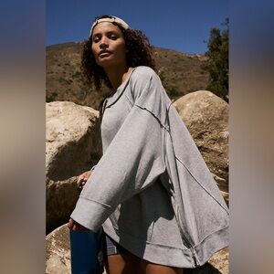 Free People (FP) Movement Sun Seeker Sweatshirt in Heather Gray - Women’s M